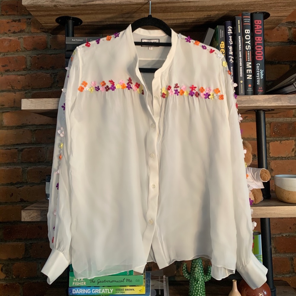 Paul & Joe chiffon Blouse w/floral beaded detail